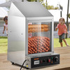 1200W Commercial Hot Dog Steamer 2 Tier Electric Bun Warmer w/ Slide Doors
