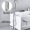 VEVOR Freestanding Tub Filler, Bathtub Shower Mixer Taps Brass Chrome Plated, Floor Mount Single Handle Bathroom Tub Faucets with Hand Sprayer