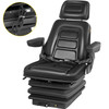 Suspension Seat Adjustable Backrest Headrest Armrest, Forklift Seat With Slide Rails, Foldable Heavy Duty for Tractor Forklift Excavator Skid Steer
