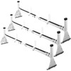 Van Ladder Roof Racks, 3 Bars, 661 LBS Capacity, Adjustable Matte Coating Van Rack with Ladder Stoppers, Compatible with Chevy Express Fullsize Van 1996-Up, White