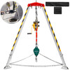 Confined Space Tripod Kit 1200LBS Winch, Confined Space Tripod 7' Leg Bracket and 98' Cable, Confined Space Rescue Tripod 32.8' Fall Protection for Traditional Confined Spaces