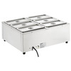 6-Pan Commercial Food Warmer, 6 x 8QT Electric Steam Table, 1200W Professional Countertop Stainless Steel Buffet Bain Marie with 86-185Â°F Temp Control for Catering and Restaurants, Silver