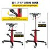 Transmission Jack,1/2Ton/1100lbs Capacity Hydraulic Telescopic Transmission Jack, 2-Stage Floor Jack Stand with Foot Pedal, 360° Swivel Wheel, Garage/Shop Lift Hoist, Red