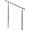 Stainless Steel Handrail 551LBS Load Handrail for Outdoor Steps 32x34" Outdoor Stair Railing Silver Stair Handrail Transitional Range from 0 to 90Â° Stair Rail Fits 1-2 Steps with Screw Kit