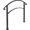 Handrails for Outdoor Steps, Fit 1 or 5 Steps Outdoor Stair Railing, Black Wrought Iron Handrail, Flexible Front Porch Hand Rail, Transitional Handrails for Concrete Steps or Wooden Stairs