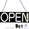 LED Open Sign, 20" x 7" Neon Open Sign for Business, Adjustable Brightness White Neon Lights Signs with Remote Control and Power Adapter, for Restaurant, Bar, Salon, Shop, Hotel, Window, Wall