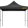 Pop Up Canopy Tent, 10 x 10 FT, Outdoor Patio Gazebo Tent with Removable Sidewalls and Wheeled Bag, UV Resistant Waterproof Instant Gazebo Shelter for Party, Garden, Backyard, Black