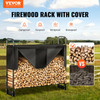 VEVOR 4.3FT Outdoor Firewood Rack with Cover, 52x14.2x46.1 in, Heavy Duty Firewood Holder & 600D Oxford Waterproof Cover for Fireplace, Patio, Indoor/Outdoor Log Storage Rack for 1/4 Cord of Firewood
