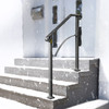 Handrails for Outdoor Steps, Fit 2 or 3 Steps Outdoor Stair Railing, Arch#2 Wrought Iron Handrail, Flexible Porch Railing, Black Transitional Handrails for Concrete Steps or Wooden Stairs