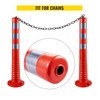 Traffic Delineator, 6 PCS Posts Channelizer Cone, Delineator Post Kit 30Â” in Height, PU Traffic Post, Orange Safety Cones, Portable Spring Posts with Base, Barrier Cones with Reflective Bands
