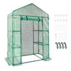 Walk-in Green House, 4.6 x 2.4 x  6.7 ft  Greenhouse with Shelves, Set Up in Minutes, High Strength PE Cover with Doors & Windows and Steel Frame, Suitable for Planting and Storage, Green