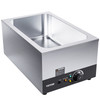 Commercial Food Warmer 24QT Bain Marie 1200W Electric Buffet Warmer Soup Warmer Stove Steam Countertop Stainless Steel Container Temperature Control for Parties, Catering and Restaurant, Silver