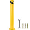 Safety Bollard 48-4.5 Safety Barrier Bollard 4-1/2" OD 48" Height Yellow Powder Coat Pipe Steel Safety Barrier with 4 Free Anchor Bolts for Traffic-Sensitive Area