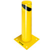 Safety Bollard 24-4.5 Safety Barrier Bollard 4-1/2" OD 24" Height Yellow Powder Coat Pipe Steel Safety Barrier with 4 Free Anchor Bolts for Traffic-Sensitive Area