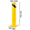 Safety Bollard 24-4.5 Safety Barrier Bollard 4-1/2" OD 24" Height Yellow Powder Coat Pipe Steel Safety Barrier with 4 Free Anchor Bolts for Traffic-Sensitive Area