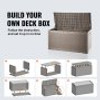 Deck Box, 100 Gallon Outdoor Storage Box, 48.0" x 21.5" x 24.5", Waterproof PP Deckbox with Aluminum Alloy Padlock, for Patio Furniture, Pool Toys, Garden Tools, Outdoor Cushions, Gray