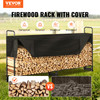 8.5FT Outdoor Firewood Rack with Cover, 102x14.2x46.1 in, Heavy Duty Firewood Holder & 600D Oxford Waterproof Cover for Fireplace, Patio, Indoor/Outdoor Log Storage Rack for 1/2 Cord of Firewood