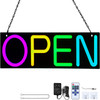 LED Open Sign, 20" x 7" Neon Open Sign for Business, Adjustable Brightness Multi-Color Neon Lights Signs with Remote Control and Power Adapter, for Restaurant, Bar, Salon, Shop, Hotel, Window