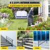 Outdoor Stair Railing, Fits for 1-5 Steps Transitional Wrought Iron Handrail, Adjustable Exterior Stair Railing with Fence, Handrails for Concrete Steps with Installation Kit, Matte Black