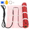 90 Sqft 120V Electric Radiant Floor Heating Mat with Alarmer and Programmable Floor Sensing Thermostat Self-Adhesive Mesh Underfloor Heat Warming Systems Mats Kit