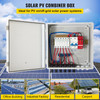 PV Combiner Box, 6 String, Solar Combiner Box with 15A Rated Current Fuse, 125A Circuit Breaker, Lightning Arreste and Solar Connector, for On/Off Grid Solar Panel System, IP65 Waterproof
