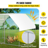 Large Metal Chicken Coop with Run, Walkin Chicken Run for Yard with Waterproof Cover, Outdoor Poultry Cage Hen House, 6.5x9.8x6.5ft Large Space for Duck Coops and Rabbit Runs, Silver