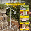 Single Post Handrail Wrought Iron Post Mount Step Grab Supports in Ground Long Post Fits 1 or 2 Steps Grab Rail Single Post Railing
