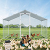 Large Metal Chicken Coop with Run, Walkin Chicken Coop for Yard with Waterproof Cover, 6.6 x 9.8 x 6.6 ft, Peaked Roof Large Poultry Cage for Hen