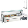 3-Pan Commercial Food Warmer, 3 x 12QT Electric Steam Table with Tempered Glass Cover, 1500W Countertop Stainless Steel Buffet Bain Marie 86-185Â°F Temp Control for Catering, Restaurants, Silver