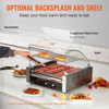 Hot Dog Roller, 11 Rollers 30 Hot Dogs Capacity, 1650W Stainless Sausage Grill Cooker Machine with Dual Temp Control Glass Hood Acrylic Cover Bun Warmer Shelf Removable Drip Tray, ETL Certified