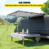 Car Side Awning, 4.6'x6.6', Pull-Out Retractable Vehicle Awning Waterproof UV50+, Telescoping Poles Trailer Sunshade Rooftop Tent w/ Carry Bag for Jeep/SUV/Truck/Van Outdoor Camping Travel, Grey