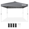 Pop Up Canopy Tent, 10 x 10 ft, 250 D PU Silver Coated Tarp, with Portable Roller Bag and 4 Sandbags, Waterproof and Sun Shelter Gazebo for Outdoor Party, Camping, Commercial Events, Dark Gray (100-21718)