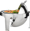 Roll Top Chafing Dish Buffet Set, 6 Qt 2 Pack, Stainless Steel Chafer with 2 Full Size Pans, Round Catering Warmer Server with Lid Water Pan Stand Fuel Holder, for at Least 5 People Each