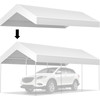 Carport Replacement Canopy Cover, 10 x 20 ft, Ripstop Triple-layer PE Fabric Garage Top Tarp Shelter Cover, UV Resistant Waterproof Car Cover Tent for Party, Garden, Boat (Frame is not Included) (100-89830)