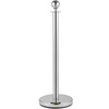 VEVOR Crowd Control Stanchion, Set of 2 Pieces Stanchion, Stanchion Set with 5 ft/1.5 m Black Velvet Rope, Silver Crowd Control Barrier w/Sturdy Concrete and Metal Base â€“ Easy Connect Assembly