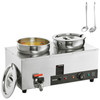 Electric Soup Warmer, Dual 7.4QT Stainless Steel Round Pot 86~185°F Adjustable Temp, 1200W Commercial Bain Marie with Anti-dry Burn and Reset Button, Soup Station for Restaurant, Buffet, Silver