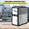 Water Chiller 6Ton Capacity, Industrial Chiller 6Hp, Air-Cooled Water Chiller, Finned Condenser, w/ Micro-Computer Control, Stainless Steel Water Tank Chiller Machine for Cooling