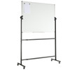 Rolling Magnetic Whiteboard, Double-sided Mobile Whiteboard 48x36 Inches, Adjustable Height Dry Erase Board with Wheels, 1 Magnetic Erase & 3 Dry Erase Markers & Movable Tray for Office School