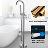 Freestanding Tub Filler, Bathtub Shower Mixer Taps Brass Chrome Plated, Floor Mount Single Handle Bathroom Tub Faucets with Hand Sprayer