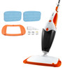 Steam Mop, 5-in-1 Hard Wood Floor Cleaner with 4 Replaceable Brush Heads, for Various Hard Floors, Like Ceramic, Granite, Marble, Linoleum, Natural Floor Mop with 2 pcs Machine Washable Pads