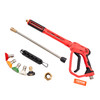 High Pressure Washer Gun, 4000 PSI, Power Washer Spay Gun with Replacement Extension Wand, M22-14mm Inlet & 1/4'' Outlet Hose Connector Foam Gun, Pressure Washer Handle with 5 Nozzle Tips