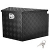 Trailer Tongue Box, Aluminum Alloy Diamond Plate Tongue Box Tool Chest, Heavy Duty Trailer Box Storage with Lock and Keys, Utility Trailer Tongue Box for Pickup Truck, RV, Trailer, 33"x19"x18"