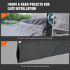 Dump Truck Mesh Tarp, 7.5x18 ft, PVC Coated Black Heavy Duty Cover with 5.5" 18oz Double Pocket, Brass Grommets, Reinforced Double Needle Stitch Webbing Fits Manual or Electric Dump Truck System