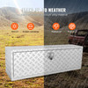 Underbody Truck Box, 48"Ã—17"Ã—18" Pickup Storage Box, Heavy Duty Aluminum Diamond Plate Tool Box with Lock and Keys, Waterproof Trailer Storage Box with T-Handle Latch for Truck, Van, Trailer