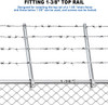 10 Pack Barbwire Arm Extensions for Chain Link Fence, 25" Barbed Wire Extend Arm for 1-3/8" Top Rail, Galvanized Steel Fence Extension with 4 Hooks