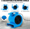 1/2hp Air Mover Floor Drying Blower Fan - Powerful 1/2HP Motor Carpet Dryer, 2200 CFM Air Flow, Lightweight Design, 2-Speed Settings for Drying, Cooling & Circulation 