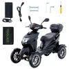 Heavy Duty 4-Wheel Mobility Scooters for Seniors & Adults 450lbs Capacity - 40 Miles 3-Speed Long Range, 500W All Terrain Electric Recreational Scooter Wheelchair with 20° Max Climbing Capacity
