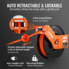Retractable Air Hose Reel, 3/8 IN x 50 FT Hybrid Air Hose Max 300PSI, Air Compressor Hose Reel with 5 ft Lead in, Ceiling / Wall Mount Heavy Duty Double Arm Steel Reel 