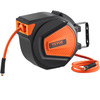 Retractable Air Hose Reel, 3/8 IN x 50 FT Hybrid Air Hose Max 300PSI, Air Compressor Hose Reel with 5 ft Lead in, Ceiling / Wall Mount Enclosed Air Reel, 180Â° Swivel Mount