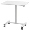 Mobile Standing Desk, 28"-44" Gas-Spring Height Adjustable Sit-Stand Desk, 4 360Â° Swivel Wheels (2 Lockable) Portable Rolling Laptop Table Computer Cart for Home Office School, 40LBS Loading